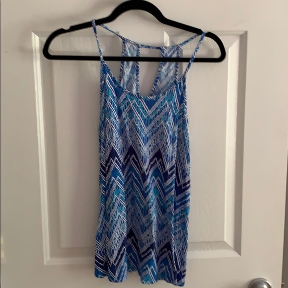 blue chevron tank top - Picture 1 of 2